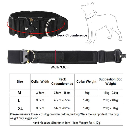 Tactical Dogs Collars with Handle Heavy Duty Military Dog Collar for Medium Large Dogs Collar with Quick Release Pets Collar