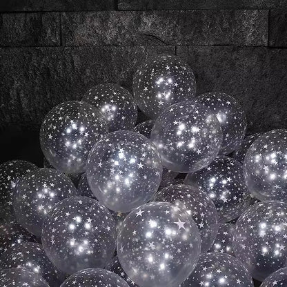 20-100pcs Black Gold Latex Balloons Transparent Starry Sky Helium Balloon Birthday Anniversary Wedding Party Decoration Supplies