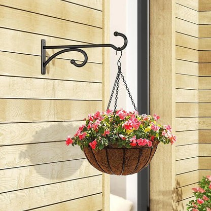 Wall-Mounted Hook Flower Pot Holder 2pcs Outdoor Hanging Plant Stand Planter Hanger Iron Flowerpot Garden Decoration