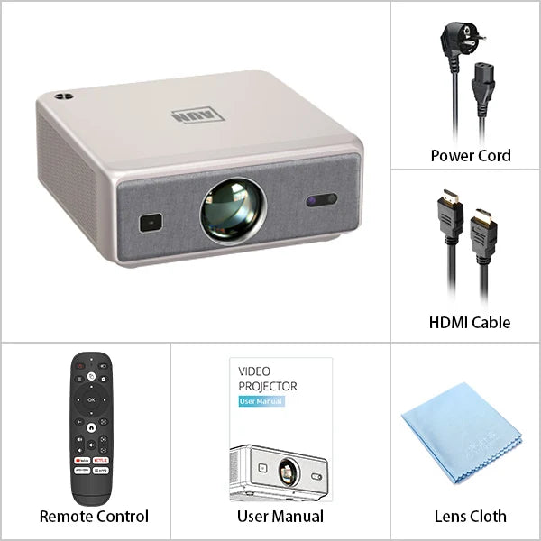 AUN U002 Pro Projector Android 2+32G 300 Inch 4K LED Video Projector 1080P FHD TOF Focus Home Theater Bluetooth Speaker Smart TV