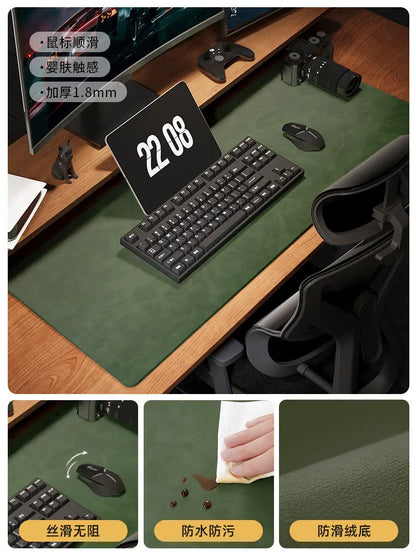 Luxury Crazy Horse PU Mouse Pads Xxl Waterproof  Desk Mat Protective Cover Large Mousepad Computer Laptop Non-slip Desk Pad