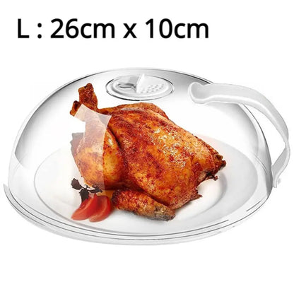 High Temperature Resistant Microwave Splash Cover with Steam Vent and Handle Transparent Cover Food Heating Cover BPA Free