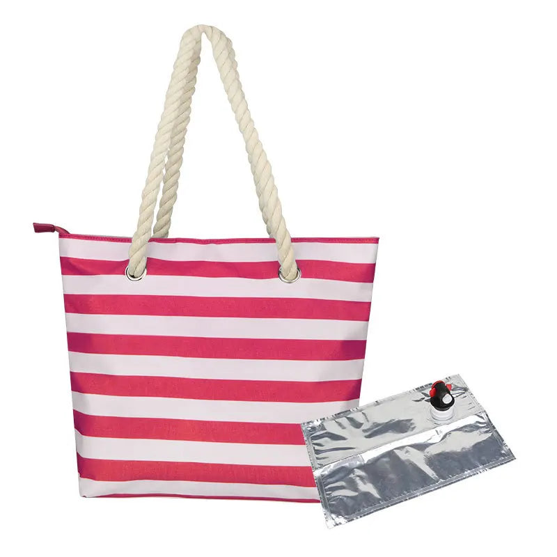 Portable Beach Wine Tote Bag with Hidden Dispenser Insulated Large Cooler Bag with Bladder