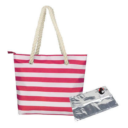 Portable Beach Wine Tote Bag with Hidden Dispenser Insulated Large Cooler Bag with Bladder