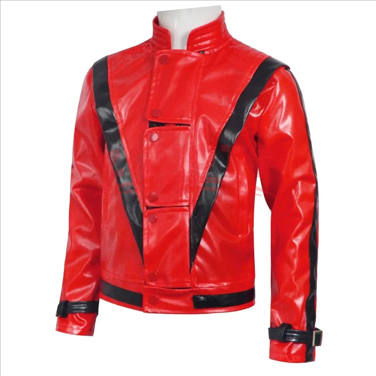 Costumes Zembie Cosplay Red Leather Jacket Michael Jackson Thriller Night Outwear Kids Halloween Rock Stage Performa
