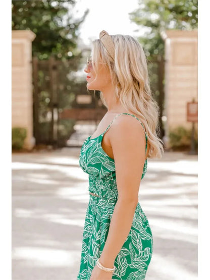 Women's Fashion Print Halter Sexy Short Top + Wide Leg Pant Suit Summer Casual Simple Sweet About Elegant Female Pant 2piece Set
