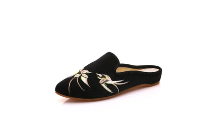 Harajuku Embroidered Slippers | Vintage Ethnic-Style Sandals | Women's Casual Streetwear Footwear