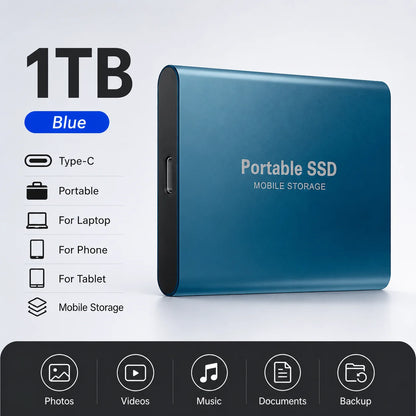Space Efficient External Hard Drive 2TB Portable Mobile Hard Disk for Family Daily Photo Saveing PC Laptop