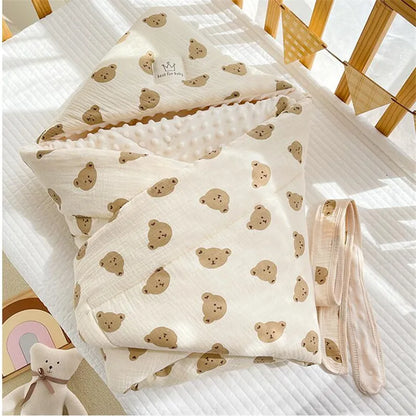 Newborn Baby Blanket Envelope Baby Receiving Blankets Boy Girl Cotton Soft Infant Swaddle Wrap Blankets For Stroller Crib Stuff