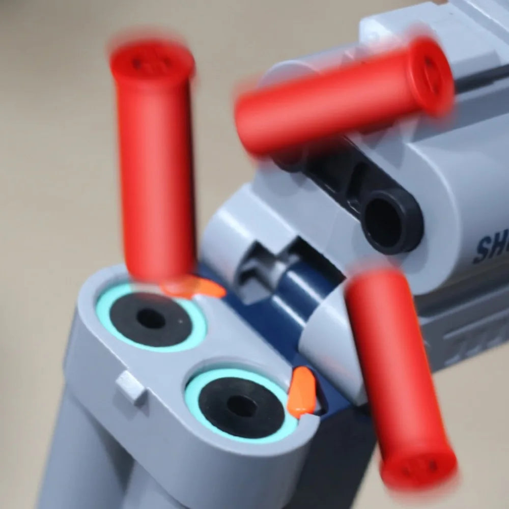 Double-barreled Toy Gun Realistic Soft Bullet Blasters Educational Shooting Toy Shotgun Gifts for Boys Christmas Birthday