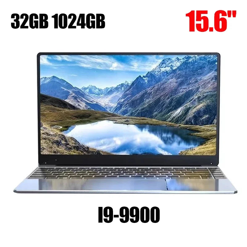 2026 HOT 15.6" Laptop 32GB 2TB Windows 11 Intel Core I9-9900 Gaming Computer PC 1920*1080 HD Gamer Office Ultra Slim Notebook