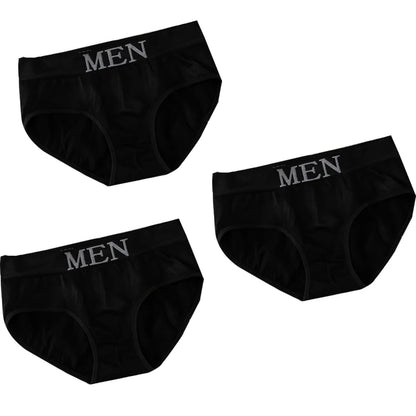 3Pcs/lot Men's Briefs Underwear Sexy Man Panties MEN Letter Underpants Breathable Comfortable Male Bikini Shorts Black Blue Red