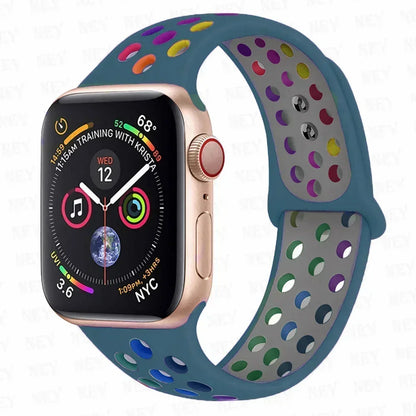 Silicone Sport Straps For Apple Watch 10 Band 45mm 44mm Ultra2 49mm 38/40mm 41mm 42 46mm Bracelet iWatch Series 8 7 6 4 5 3 9 SE