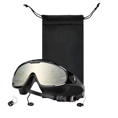 Adult Wide View Swim Goggles Anti-Fog Anti-UV No Leak Swimming Glasses with Earplugs for Men And Women Youth