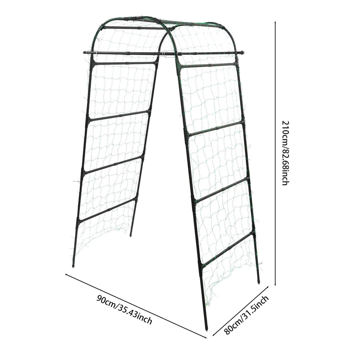Garden Arch Trellis 82.7in Tall, Climbing Plant Support 35.4x31.5in, Steel Arbor for Cucumber Grape Vine Tomato