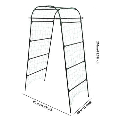 Garden Arch Trellis 82.7in Tall, Climbing Plant Support 35.4x31.5in, Steel Arbor for Cucumber Grape Vine Tomato