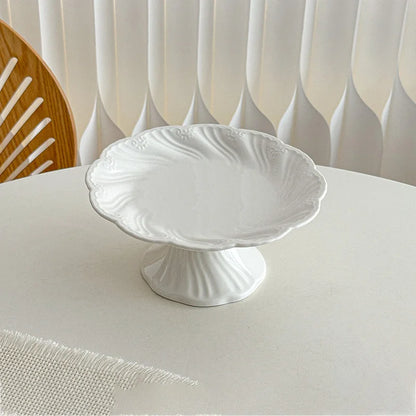 New French Minimalist Style High Temperature Fired Ceramics Plates Dinner Sets Stem-Dish Rice Fruit Bowl Salad Plate Tableware