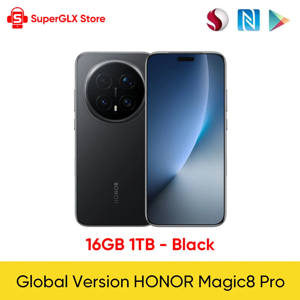 HONOR Magic8 Pro Global Version 5G Smartphone Magic 8 Pro Snapdragon 8 Elite Gen 5 6.71'' 120Hz OLED Display 100W Fast Charge