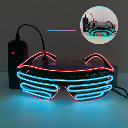 Louver glasses EL luminous glasses cool light props dual color luminous LED glasses atmosphere glasses