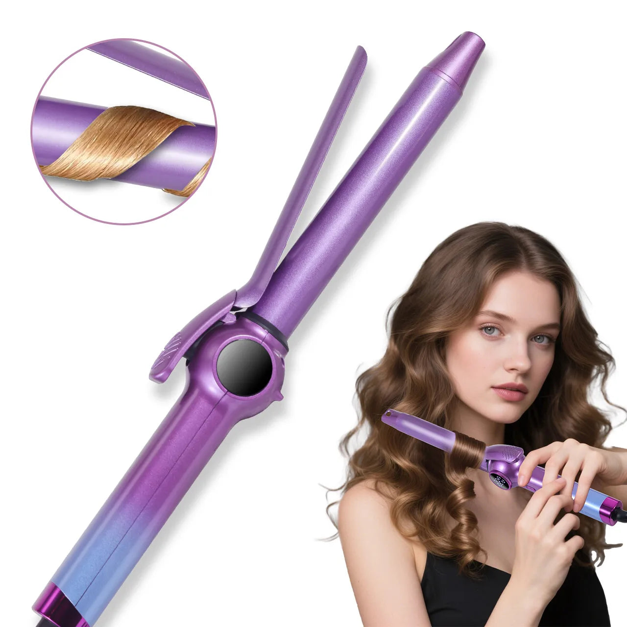 Hatteker Portable Hair Curler Negative Ion Damage-Free Bangs Curler Home Use Hair Styling Tool