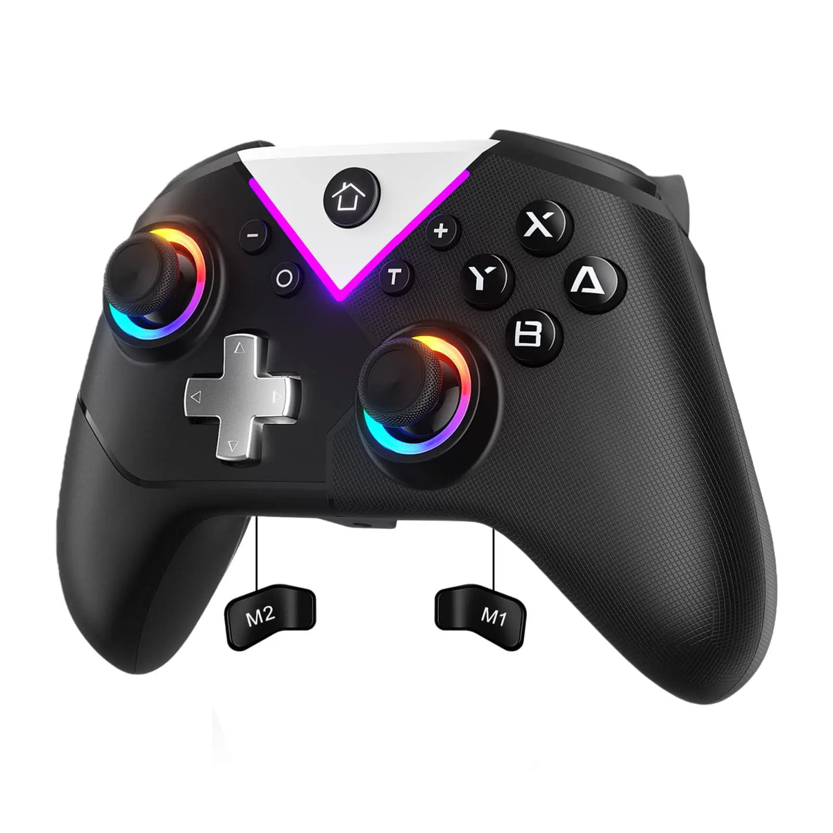 Game Controller for Switch Lite/OLED/PC/Steam BT Wireless RGB Gamepads Hall Effect,Turbo,Macro,6 Gyro Axis,Dual Vibration Motors