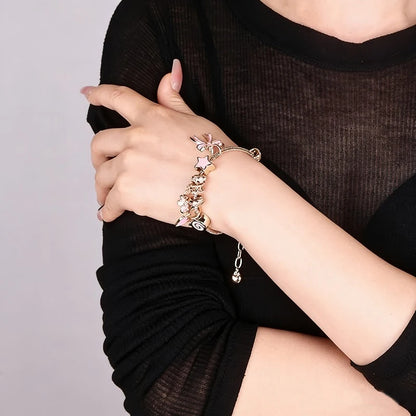 adjustable heart shaped bracelet Women bow heart shaped fashion bracelet jewelry daily accessories Valentine Day gifts