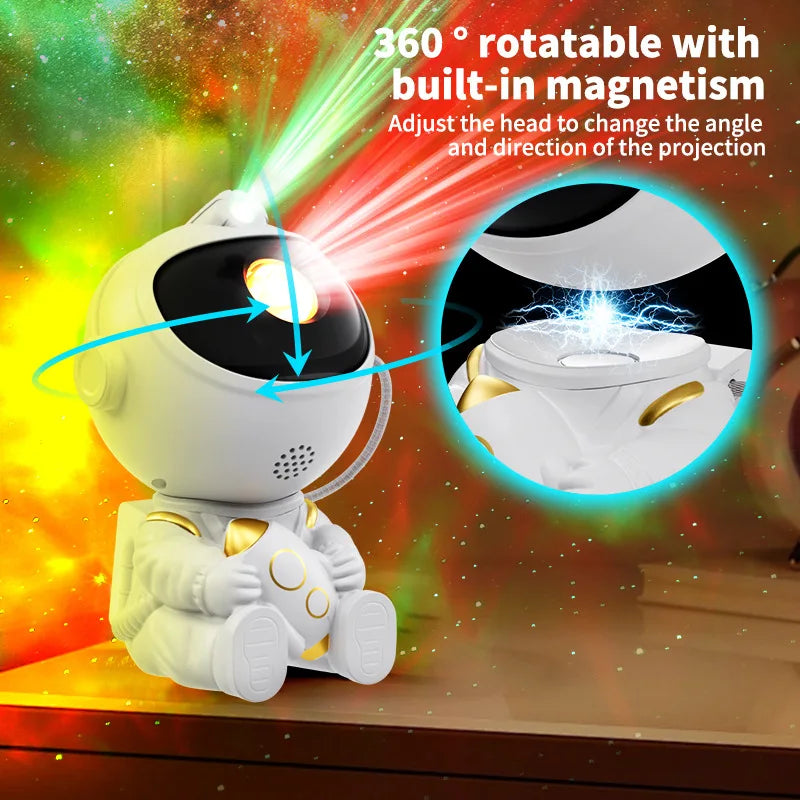 2022 Remote Control Atmosphere Light Robot 360° Rotating Night Light Stepless Dimming Projector Night Lamp Net Red Selfie Light