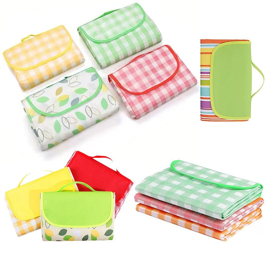 1PC Portable Outdoor Picnic Mat Colorful Waterproof Camp Blankets Suitable for Beach Park Grassland Family Out Travel Favors ZYF