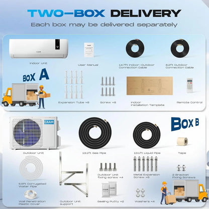 12000 BTU Mini Split Air Conditioner & Heater,230V Ductless Wall Mount AC,20 SEER2 Inverter Heat Pump, Customized