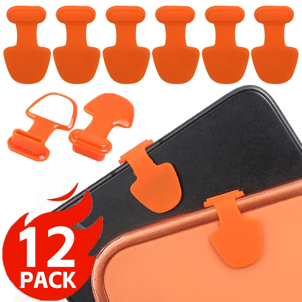 2-12PCS Anti-Lost Dust Plugs Type C Charging Port Cover for IPhone 17 16 15 Xiaomi 17 Samsung S26 TYPE-C Stopper Cap Dustplugs