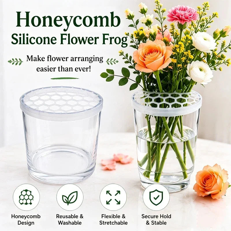 Silicone Diy Arrangement Holder Vase Grid Insert Reuseable Flower Arrangements Supplies Arrangement Holder Plant Straw Fixation