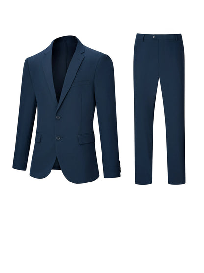 TweedLad Men's 2-Piece Business Casual Suit Two-Piece Slim Fit Classic Notched Lapel Single-Breasted Suit