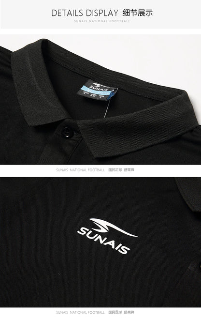 SUNAIS Men's Quick Dry Polo Shirt Breathable Football Training Short Sleeve T-shirt Outdoor Daily Casual Tops 730613