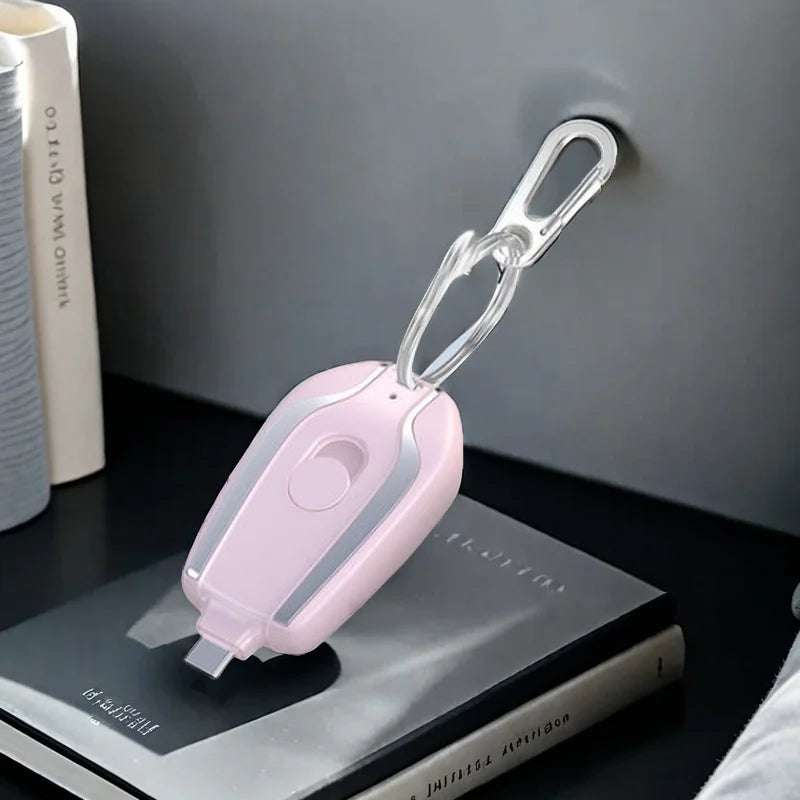 Mini Keychain Power Bank 2000mAh Emergency Portable Charger Compatible with iPhone11 12 13 14 , Samsung, Xiaomi Small Power Bank