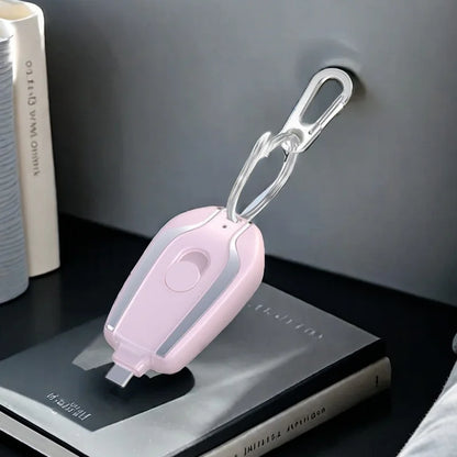 Mini Keychain Power Bank 2000mAh Emergency Portable Charger Compatible with iPhone11 12 13 14 , Samsung, Xiaomi Small Power Bank