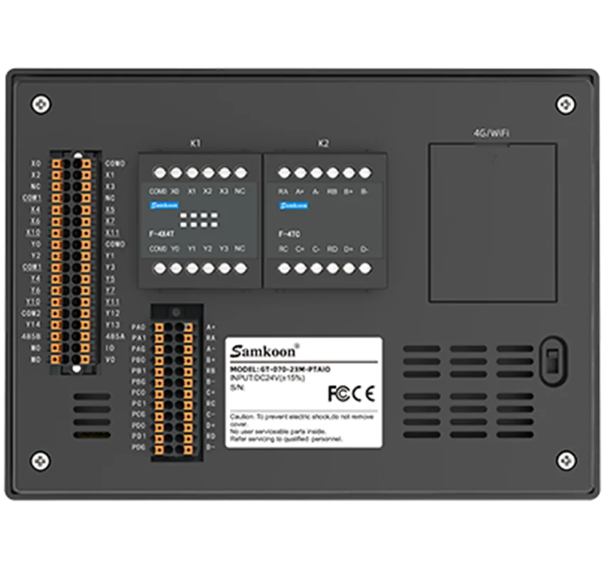 Samkoon All-in-One PLC Controller DC24V 10 Inputs 13 Outputs 4 High-Speed Pulse 4 PT100 Ethernet Remote Module Supported