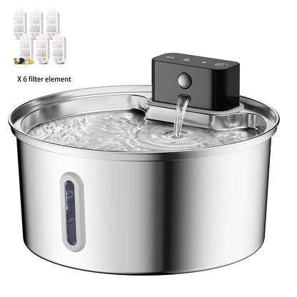 3L 5V USB Stainless Steel Wireless Recharging Sensor Auto Cat Water Drinking Fountain For Cats Dog Drinker Pet Dispenser Bowl