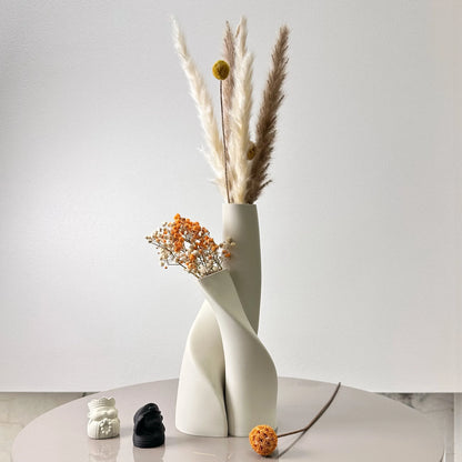 2 Piece Set of Special-Shaped Double Vase, Creative Dried Flower Vase, Multi-Color Optional, Suitable for Living Room, Kitchen,