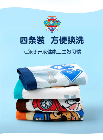 100% Genuine Paw Patrol 4PCS/LOT Children's Underwear Boy Panties Underpants Cotton Comfortable Shorts Briefs Boxers For Kids