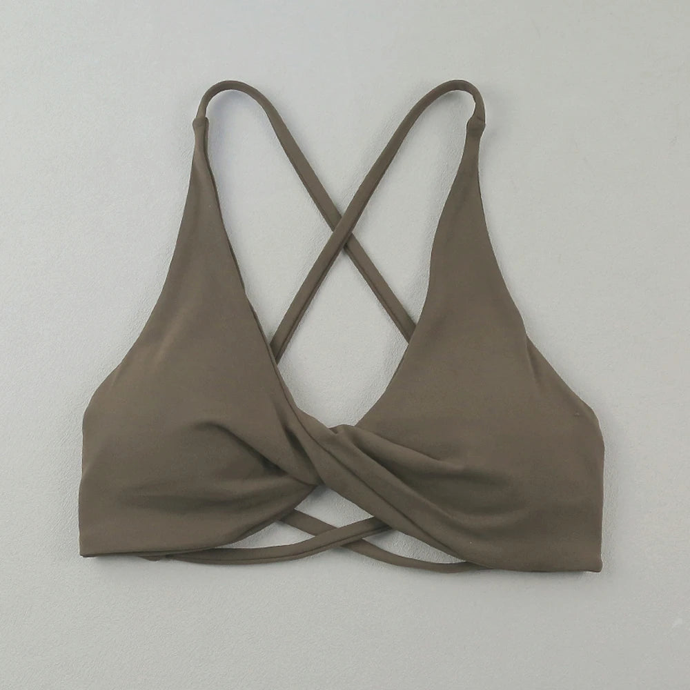 Sexy Slim Shoulder Straps Somfortable High Stretch Sports Underwear Gym Workout Breathable Detachable Yoga Bra