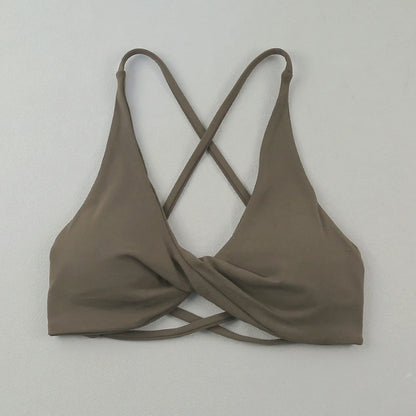 Sexy Slim Shoulder Straps Somfortable High Stretch Sports Underwear Gym Workout Breathable Detachable Yoga Bra