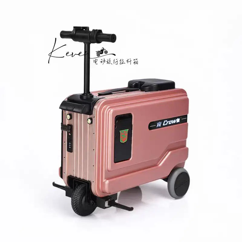 20-inch Electric Luggage Smart Ride-On Suitcase for Two, Trendy Travel Suitcase with Skateboard Function