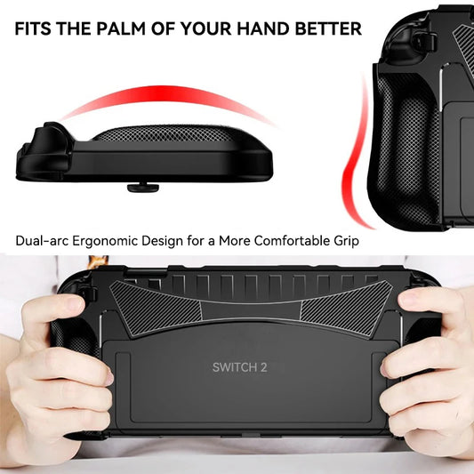 Upgraded protective case for 2025 Switch 2 ergonomic and comfortable TPU grip shell for NS Switch 2 protective case accessories
