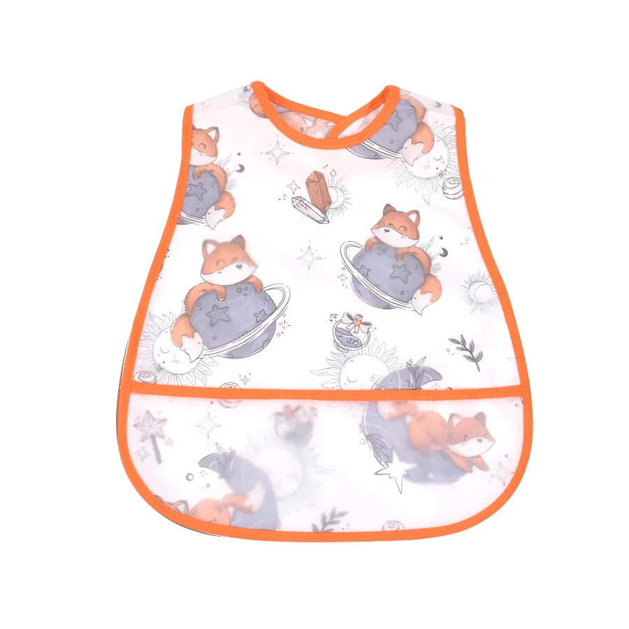 2023New Cartoon Pattern EVA Waterproof Pocket Lunch Feeding Bibs Adjustable Baby Bibs Cute Children Baby Apron Kids Burp Cloths
