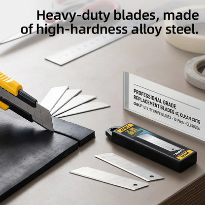 22mm Wide Heavy Duty Extra Thick Utility Knife Blade 60° Tip Silver Alloy Steel Snap-off for DIY Cutting Replacement Blade
