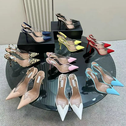 2026 New  High Heels Pvc Transparent Sandals Women'S Pointed-Toe Sexy Single Shoes