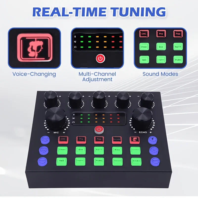 Home Recording Studio Kit - Professional Podcast & Music Mixing Equipment with Condenser Microphone Set for Singers Actors YouTubers