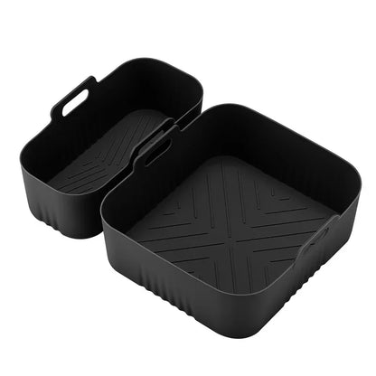 2Pcs For Ninja NA350 Reusable Air Fryer Tray Silicone Mold Air Fryer Liner Basket For Non-Stick Waffle Mold & Splash Guard Tool