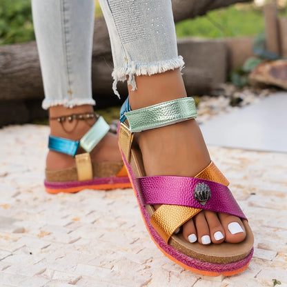 Women Sandals Outdoor Breathable Casual Flat Shoes Women Plus Size Sandals Comfortable 2026 Summer Sandals Sandalias De Mujer