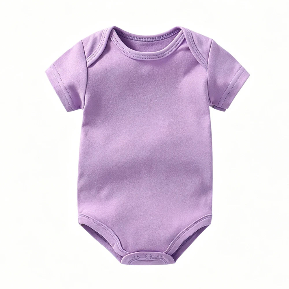 0-2Y Baby Bodysuit 80cm Girl 100% Cotton Summer Boutique Baby Clothes Boy Newborn Grey Green Purple Orange Plain White Rompers
